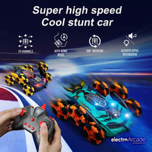 Load image into Gallery viewer, Hoshi 1:24 scale 6 wheel RC stunt car with pivot smoke led
