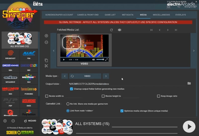 The SD card and How to add game ROMs to your Pandoras arcade box 12 skraper media type video selection