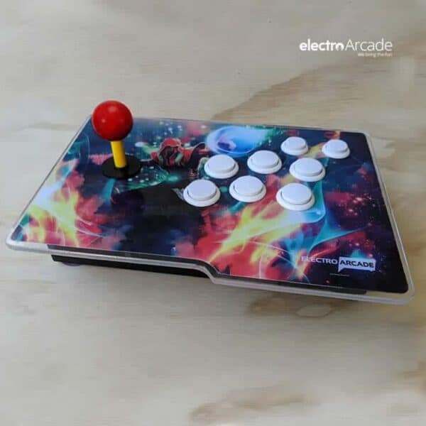 High-quality universal USB arcade controller fight stick with colorful design.
