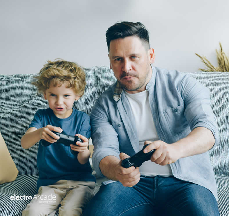 retro-game-classics-dad-son-nostalgia - electro arcade
