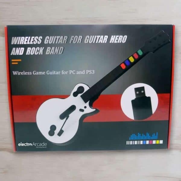 Wireless Guitar Controller for Guitar Hero and Rock Band with USB receiver.