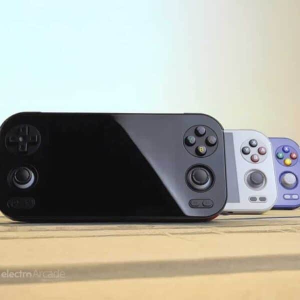 Portable Android handheld gaming device with 4.7" IPS touchscreen display.