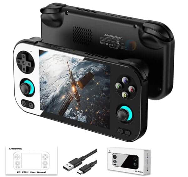 Portable Anbernic RG 476H with 4.7" IPS touchscreen and Android OS.