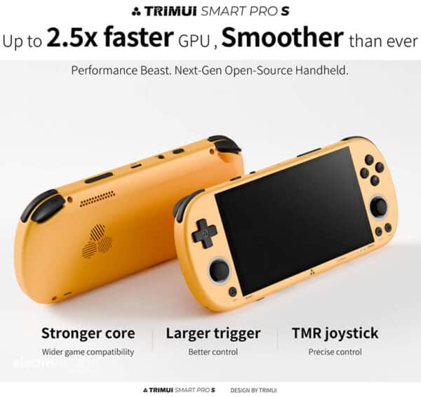 Handheld gaming device with upgraded hardware for enhanced performance.