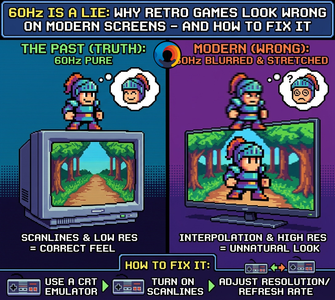 60hz lie retro games crt lcd